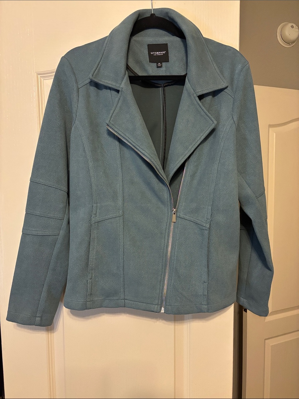 Liverpool Teal-Blue Moto Jacket